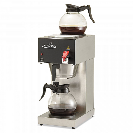 Two-Burner Institutional Coffee Maker, 12-Cup, 9 x 16.5 x 19, Stainless Steel (CPDC128AF)