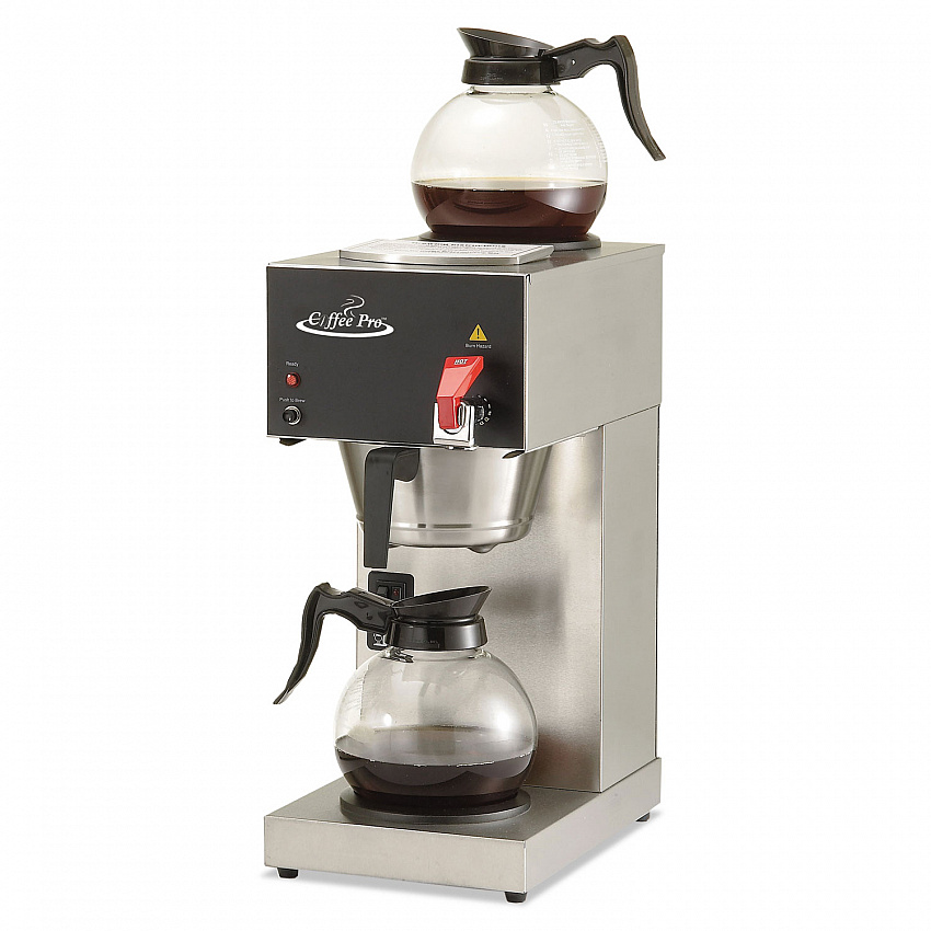 Two-Burner Institutional Coffee Maker, 12-Cup, 9 x 16.5 x 19, Stainless Steel (CPDC128AF)
