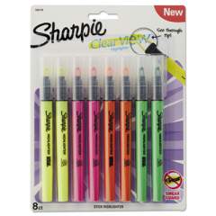 Sharpie Clearview Pen-Style Highlighter, Assorted Ink Colors, Chisel Tip, Assorted Barrel Colors, 8/Pack (1966798)