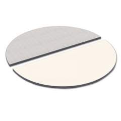 Alera Reversible Laminate Table Top, Half Round, 48w x 24d, White/Gray (TTHR48WG)