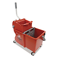 Side-Press Restroom Mop Dual Bucket Combo, 4 gal, Red (COMSR)