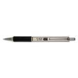 Zebra F-402 Ballpoint Pen, Retractable, Fine 0.7 mm, Black Ink, Stainless Steel/Black Barrel (29210)
