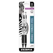Zebra M-301 Mechanical Pencil, 0.5 mm, HB (#2.5), Black Lead, Steel/Black Accents Barrel, 2/Pack (54012)