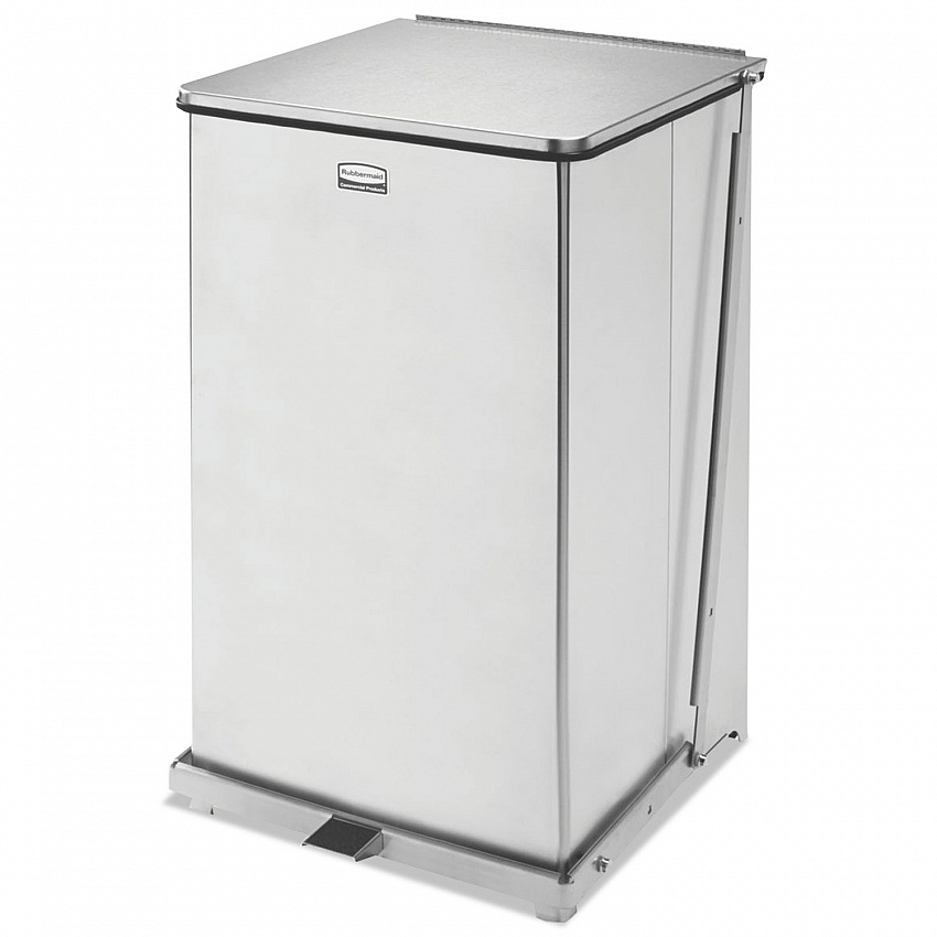 Defenders Heavy-Duty Steel Step Can, 25 gal, Stainless Steel, Stainless Steel (ST40SSPL)
