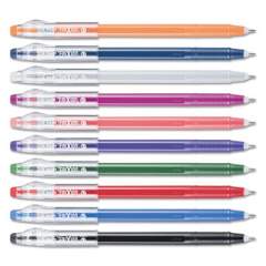 Pilot FriXion ColorSticks Erasable Gel Pen, Stick, Fine 0.7 mm, Ten Assorted Ink and Barrel Colors, 10/Pack (32454)