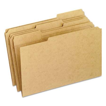 Pendaflex Dark Kraft File Folders with Double-Ply Top, 1/3-Cut Tabs, Legal Size, Kraft, 100/Box (RK15313)