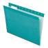 Pendaflex Colored Reinforced Hanging Folders, Letter Size, 1/5-Cut Tab, Aqua, 25/Box (415215AQU)