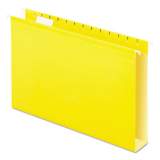 Pendaflex Extra Capacity Reinforced Hanging File Folders with Box Bottom, Legal Size, 1/5-Cut Tab, Yellow, 25/Box (4153X2YEL)