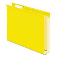 Pendaflex Extra Capacity Reinforced Hanging File Folders with Box Bottom, Letter Size, 1/5-Cut Tab, Yellow, 25/Box (4152X2YEL)