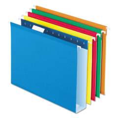 Pendaflex EXTRA CAPACITY REINFORCED HANGING FILE FOLDERS WITH BOX BOTTOM, LETTER SIZE, 1/5-CUT TAB, ASSORTED, 25/BOX (4152X2 ASST)