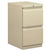 HON Mobile Pedestals, Left or Right, 2 Legal/Letter-Size File Drawers, Putty, 15" x 20" x 28" (HBMP2FL)
