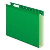 Pendaflex Extra Capacity Reinforced Hanging File Folders with Box Bottom, Letter Size, 1/5-Cut Tab, Bright Green, 25/Box (4152X2BGR)