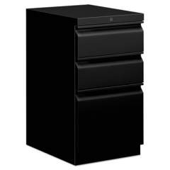 HON Mobile Pedestals, Left or Right, 3-Drawers: Box/Box/File, Legal/Letter, Black, 15" x 20" x 28" (HBMP2BP)
