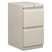 HON Mobile Pedestals, Left or Right, 2 Legal/Letter-Size File Drawers, Light Gray, 15" x 20" x 28" (HBMP2FQ)