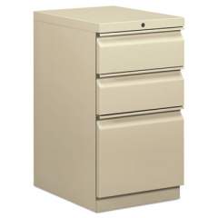 HON Mobile Pedestals, Left or Right, 3-Drawers: Box/Box/File, Legal/Letter, Putty, 15" x 20" x 28" (HBMP2BL)