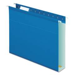 Pendaflex EXTRA CAPACITY REINFORCED HANGING FILE FOLDERS WITH BOX BOTTOM, LETTER SIZE, 1/5-CUT TAB, BLUE, 25/BOX (4152X2 BLU)