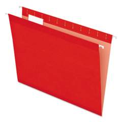 Pendaflex Colored Reinforced Hanging Folders, Letter Size, 1/5-Cut Tab, Red, 25/Box (415215RED)