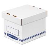 Bankers Box Organizer Storage Boxes, Small, 6.25" x 8.13" x 6.5", White/Blue, 12/Carton (4662101)