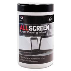 Read Right AllScreen Screen Cleaning Wipes, 6" x 6", White, 75/Tub (RR15045)