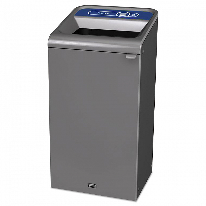 Configure Indoor Recycling Waste Receptacle, Paper Recycling, 23 gal, Metal, Gray (1961623)