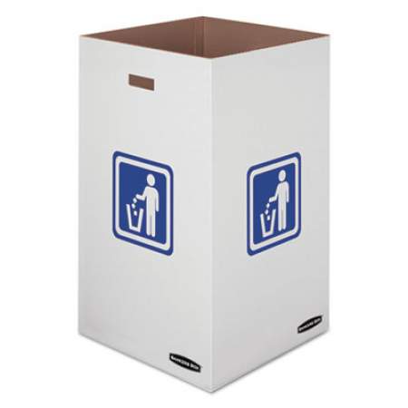 Bankers Box Waste and Recycling Bin, 50 gal, White, 10/Carton (7320201)