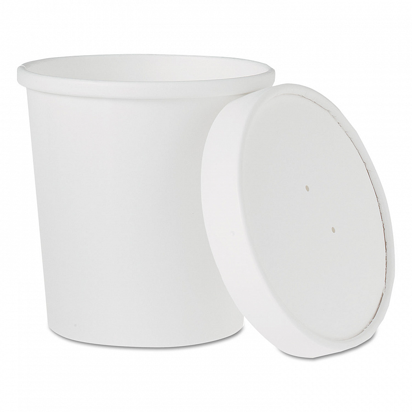 Flexstyle Double Poly Food Combo Packs, 16 oz, White, Paper, 25/Pack, 10 Packs/Carton (KHB16A)