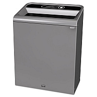 Configure Indoor Recycling Waste Receptacle, 45 gal, Metal, Gray (1961507)