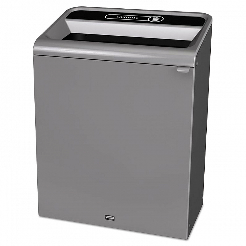 Configure Indoor Recycling Waste Receptacle, 45 gal, Metal, Gray (1961507)