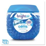 BRIGHT Air Scent Gems Odor Eliminator, Cool and Clean, Blue, 10 oz Jar, 6/Carton (900228CT)
