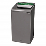 Configure Indoor Recycling Waste Receptacle, Organic Waste, 23 gal, Metal, Gray (1961627)