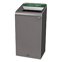 Configure Indoor Recycling Waste Receptacle, Organic Waste, 23 gal, Metal, Gray (1961627)