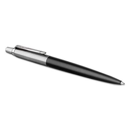 Parker Jotter Ballpoint Pen, Retractable, Medium 1 mm, Blue Ink, Black/Chrome Barrel (1953184)