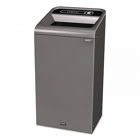 Configure Indoor Recycling Waste Receptacle, Landfill, 23 gal, Metal, Gray (1961621)