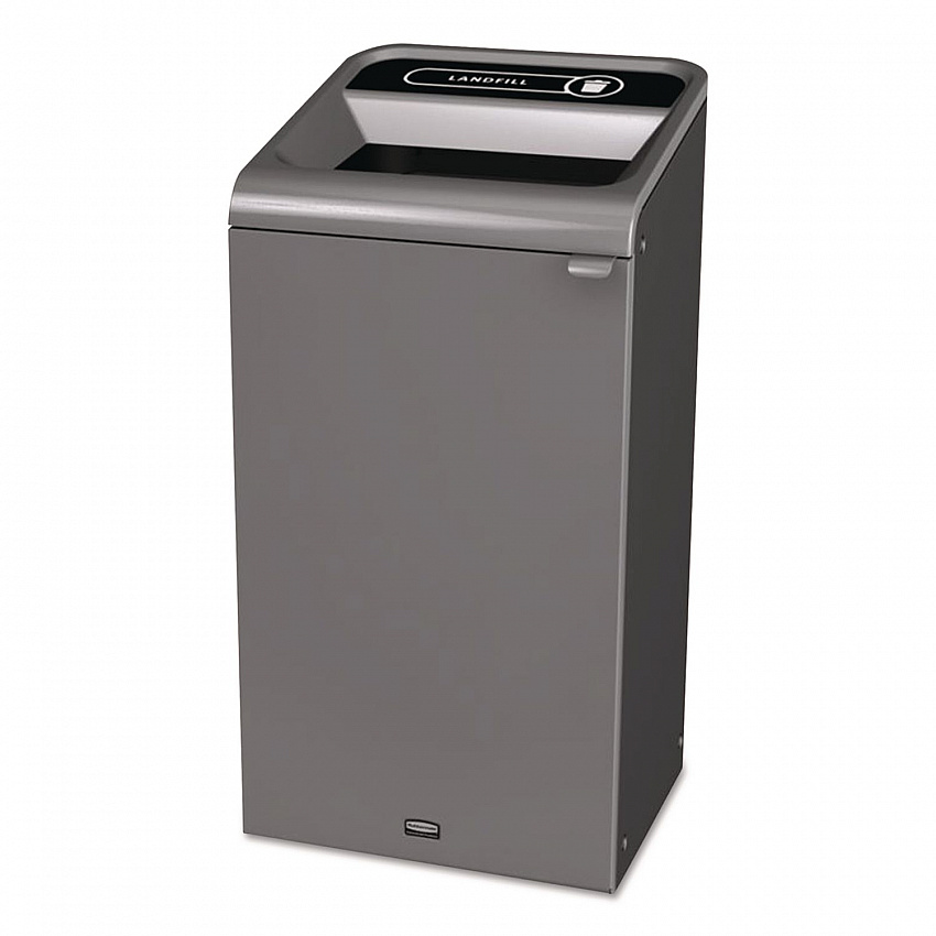 Configure Indoor Recycling Waste Receptacle, Landfill, 23 gal, Metal, Gray (1961621)