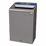 Configure Indoor Recycling Waste Receptacle, Mixed Recycling, 33 gal, Metal, Gray (1961629)