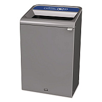 Configure Indoor Recycling Waste Receptacle, Mixed Recycling, 33 gal, Metal, Gray (1961629)