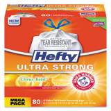 Hefty Ultra Strong Scented Tall White Kitchen Bags, 13 gal, 0.9 mil, 23.75" x 24.88", White, 80/Box (E88354)