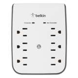 Belkin SurgePlus USB Wall Mount Charger, 6 Outlets; 2 USB, White (BSV602TT)