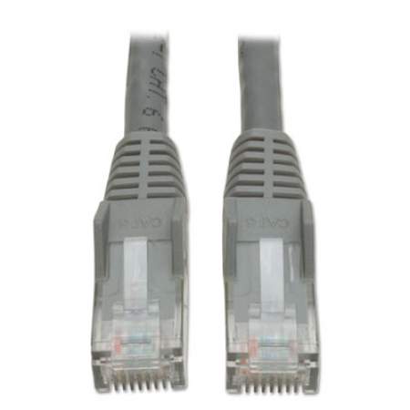 Tripp Lite Cat6 Gigabit Snagless Molded Patch Cable, RJ45 (M/M), 10 ft., Gray (N201010GY)