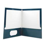 Universal Laminated Two-Pocket Folder, Cardboard Paper, 100-Sheet Capacity, 11 x 8.5, Navy, 25/Box (56418)