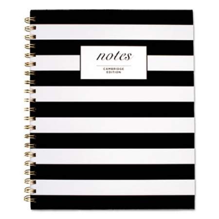 Cambridge Black and White Striped Hardcover Notebook, 1 Subject, Wide/Legal Rule, Black/White Stripes Cover, 11 x 8.88, 80 Sheets (59010)