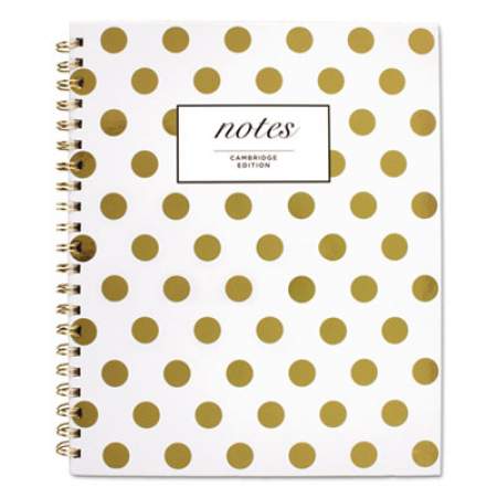Cambridge Gold Dots Hardcover Notebook, 1 Subject, Wide/Legal Rule, White/Gold Cover, 11 x 8.88, 80 Sheets (59014)