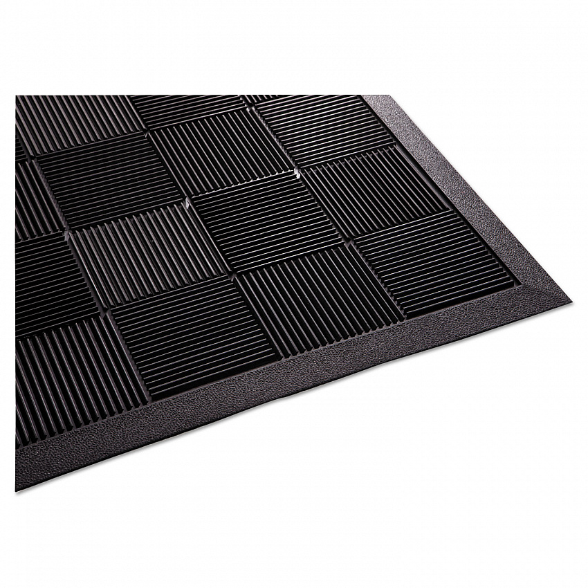 Parquet Scraper Mat, Black Blade Ribbed Rubber Surface, 24" x 36" (PARQUET2X3)