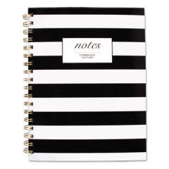 Cambridge Black and White Striped Hardcover Notebook, 1 Subject, Wide/Legal Rule, Black/White Stripes Cover, 9.5 x 7.25, 80 Sheets (59012)