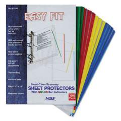 Stride EasyFit Sheet Protectors, 8.5 x 11, Portrait, Assorted Colors, 100/Box (61200)