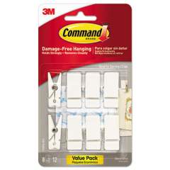 Command Spring Hook, 3/4w x 5/8d x 1 1/2h, White, 8 Hooks/Packs (17089Q8ES)