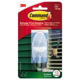 Command All Weather Hooks and Strips, Plastic, Large, 1 Hooks and 2 Strips/Pack (17093CLRAWES)