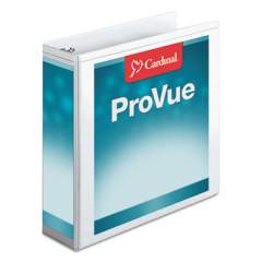 Cardinal ProVue Non-stick Concealed Rivet Round Ring Binder, 3 Rings, 3" Capacity, 11 x 8.5, White (31330)