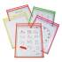C-Line Reusable Dry Erase Pockets, 9 x 12, Assorted Neon Colors, 10/Pack (40810)