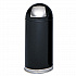 Dome Top Receptacle with Spring-Loaded Door, 15 gal, Steel, Black (9636BL)